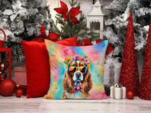 Load image into Gallery viewer, Cavalier Spaniel Hippie Dawg Throw Pillow - 14x14 Decorative Pillow – Art for Your Home &amp; Patio