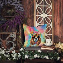 Load image into Gallery viewer, Cavalier Spaniel Hippie Dawg Throw Pillow - 14x14 Decorative Pillow – Art for Your Home &amp; Patio