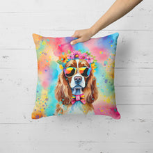 Load image into Gallery viewer, Cavalier Spaniel Hippie Dawg Fabric Decorative Pillow
