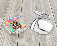 Load image into Gallery viewer, Cavalier Spaniel Hippie Dawg Compact Mirror – Stylish Purse Mirror with Artistic Covers