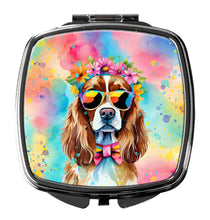 Load image into Gallery viewer, Cavalier Spaniel Hippie Dawg Compact Mirror – Stylish Purse Mirror with Artistic Covers