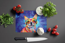 Load image into Gallery viewer, Chihuahua Hippie Dawg Glass Cutting Boards – Durable, Decorative Kitchen Art Large