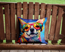 Load image into Gallery viewer, Chihuahua Hippie Dawg Throw Pillow - 14x14 Decorative Pillow – Art for Your Home &amp; Patio