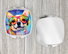 Load image into Gallery viewer, Chihuahua Hippie Dawg Compact Mirror – Stylish Purse Mirror with Artistic Covers