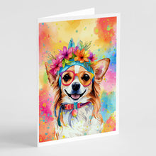 Load image into Gallery viewer, Chihuahua Hippie Dawg Greeting Cards - Blank Note Cards – 8-Pack of Artist-Designed Cards with Envelopes