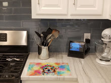 Load image into Gallery viewer, Chihuahua Hippie Dawg Glass Cutting Boards – Durable, Decorative Kitchen Art Large