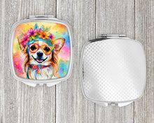 Load image into Gallery viewer, Chihuahua Hippie Dawg Compact Mirror – Stylish Purse Mirror with Artistic Covers