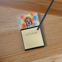 Load image into Gallery viewer, Chihuahua Hippie Dawg Sticky Note Holder- Refiilable Desk Accessory Note Pad