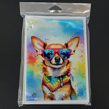 Load image into Gallery viewer, Chihuahua Hippie Dawg Greeting Cards - Blank Note Cards – 8-Pack of Artist-Designed Cards with Envelopes