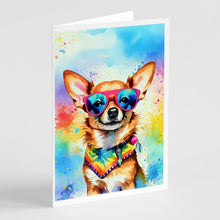 Load image into Gallery viewer, Chihuahua Hippie Dawg Greeting Cards - Blank Note Cards – 8-Pack of Artist-Designed Cards with Envelopes