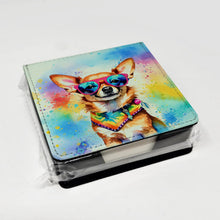 Load image into Gallery viewer, Chihuahua Hippie Dawg PU Leather Note Paper Holder