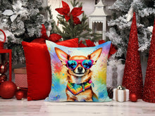 Load image into Gallery viewer, Chihuahua Hippie Dawg Throw Pillow - 14x14 Decorative Pillow – Art for Your Home &amp; Patio