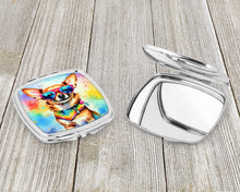 Load image into Gallery viewer, Chihuahua Hippie Dawg Compact Mirror – Stylish Purse Mirror with Artistic Covers