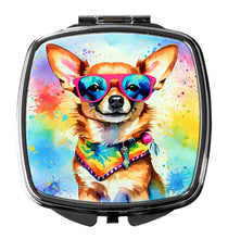 Load image into Gallery viewer, Chihuahua Hippie Dawg Compact Mirror – Stylish Purse Mirror with Artistic Covers