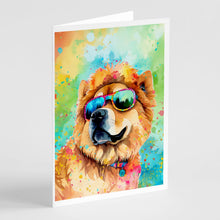 Load image into Gallery viewer, Chow Chow Hippie Dawg Greeting Cards - Blank Note Cards – 8-Pack of Artist-Designed Cards with Envelopes