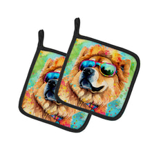 Load image into Gallery viewer, Chow Chow Hippie Dawg Pot Holders - Set of 2 Decorative Kitchen Helpers | Made in the USA