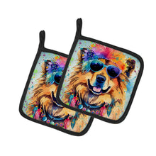 Load image into Gallery viewer, Chow Chow Hippie Dawg Pot Holders - Set of 2 Decorative Kitchen Helpers | Made in the USA