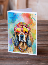 Load image into Gallery viewer, Cocker Spaniel Hippie Dawg Greeting Cards - Blank Note Cards – 8-Pack of Artist-Designed Cards with Envelopes