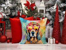 Load image into Gallery viewer, Cocker Spaniel Hippie Dawg Throw Pillow - 14x14 Decorative Pillow – Art for Your Home &amp; Patio
