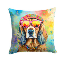 Load image into Gallery viewer, Cocker Spaniel Hippie Dawg Throw Pillow - 14x14 Decorative Pillow – Art for Your Home &amp; Patio