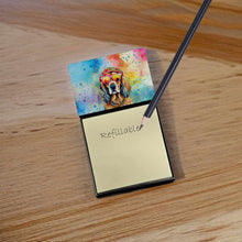 Load image into Gallery viewer, Cocker Spaniel Hippie Dawg Sticky Note Holder- Refiilable Desk Accessory Note Pad