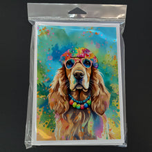 Load image into Gallery viewer, Cocker Spaniel Hippie Dawg Greeting Cards - Blank Note Cards – 8-Pack of Artist-Designed Cards with Envelopes