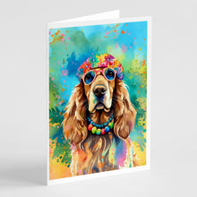 Load image into Gallery viewer, Cocker Spaniel Hippie Dawg Greeting Cards - Blank Note Cards – 8-Pack of Artist-Designed Cards with Envelopes