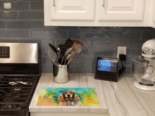 Load image into Gallery viewer, Cocker Spaniel Hippie Dawg Glass Cutting Boards – Durable, Decorative Kitchen Art Large