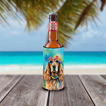 Load image into Gallery viewer, Cocker Spaniel Hippie Dawg Slim Can Huggers – Fun, Functional Drink Coolers for Every Occasion