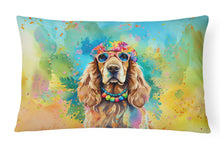 Load image into Gallery viewer, Cocker Spaniel Hippie Dawg Fabric Decorative Pillow