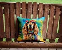 Load image into Gallery viewer, Cocker Spaniel Hippie Dawg Throw Pillow - 14x14 Decorative Pillow – Art for Your Home &amp; Patio