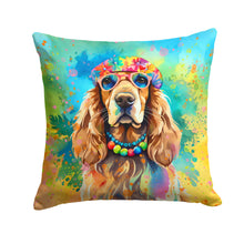 Load image into Gallery viewer, Cocker Spaniel Hippie Dawg Throw Pillow - 14x14 Decorative Pillow – Art for Your Home &amp; Patio