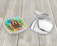 Load image into Gallery viewer, Cocker Spaniel Hippie Dawg Compact Mirror – Stylish Purse Mirror with Artistic Covers