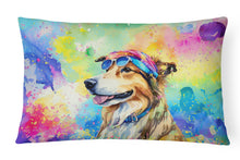 Load image into Gallery viewer, Collie Hippie Dawg Fabric Decorative Pillow