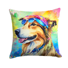 Load image into Gallery viewer, Collie Hippie Dawg Throw Pillow - 14x14 Decorative Pillow – Art for Your Home &amp; Patio