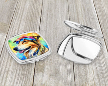 Load image into Gallery viewer, Collie Hippie Dawg Compact Mirror – Stylish Purse Mirror with Artistic Covers