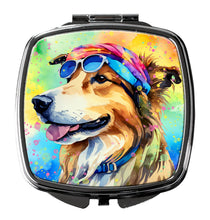 Load image into Gallery viewer, Collie Hippie Dawg Compact Mirror – Stylish Purse Mirror with Artistic Covers