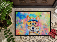 Load image into Gallery viewer, Corgi Hippie Dawg Doormat - 24x36 Decorative Floor Mat – Indoor/Outdoor Rug with Artistic Flair