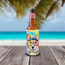 Load image into Gallery viewer, Corgi Hippie Dawg Slim Can Huggers – Fun, Functional Drink Coolers for Every Occasion