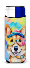 Load image into Gallery viewer, Corgi Hippie Dawg Slim Can Huggers – Fun, Functional Drink Coolers for Every Occasion