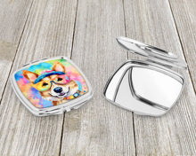 Load image into Gallery viewer, Corgi Hippie Dawg Compact Mirror – Stylish Purse Mirror with Artistic Covers