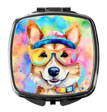 Load image into Gallery viewer, Corgi Hippie Dawg Compact Mirror – Stylish Purse Mirror with Artistic Covers