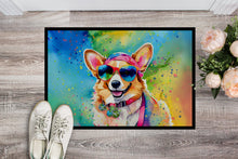 Load image into Gallery viewer, Corgi Hippie Dawg Doormat - 24x36 Decorative Floor Mat – Indoor/Outdoor Rug with Artistic Flair