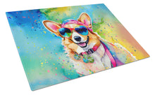 Load image into Gallery viewer, Corgi Hippie Dawg Glass Cutting Boards – Durable, Decorative Kitchen Art Large
