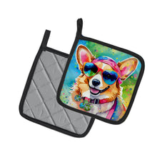 Load image into Gallery viewer, Corgi Hippie Dawg Pot Holders - Set of 2 Decorative Kitchen Helpers | Made in the USA