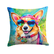 Load image into Gallery viewer, Corgi Hippie Dawg Throw Pillow - 14x14 Decorative Pillow – Art for Your Home &amp; Patio
