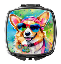 Load image into Gallery viewer, Corgi Hippie Dawg Compact Mirror – Stylish Purse Mirror with Artistic Covers