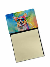 Load image into Gallery viewer, Corgi Hippie Dawg Sticky Note Holder- Refiilable Desk Accessory Note Pad