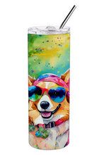 Load image into Gallery viewer, Corgi Hippie Dawg Stainless Steel Skinny Tumbler