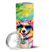 Load image into Gallery viewer, Corgi Hippie Dawg Stainless Steel Skinny Tumbler